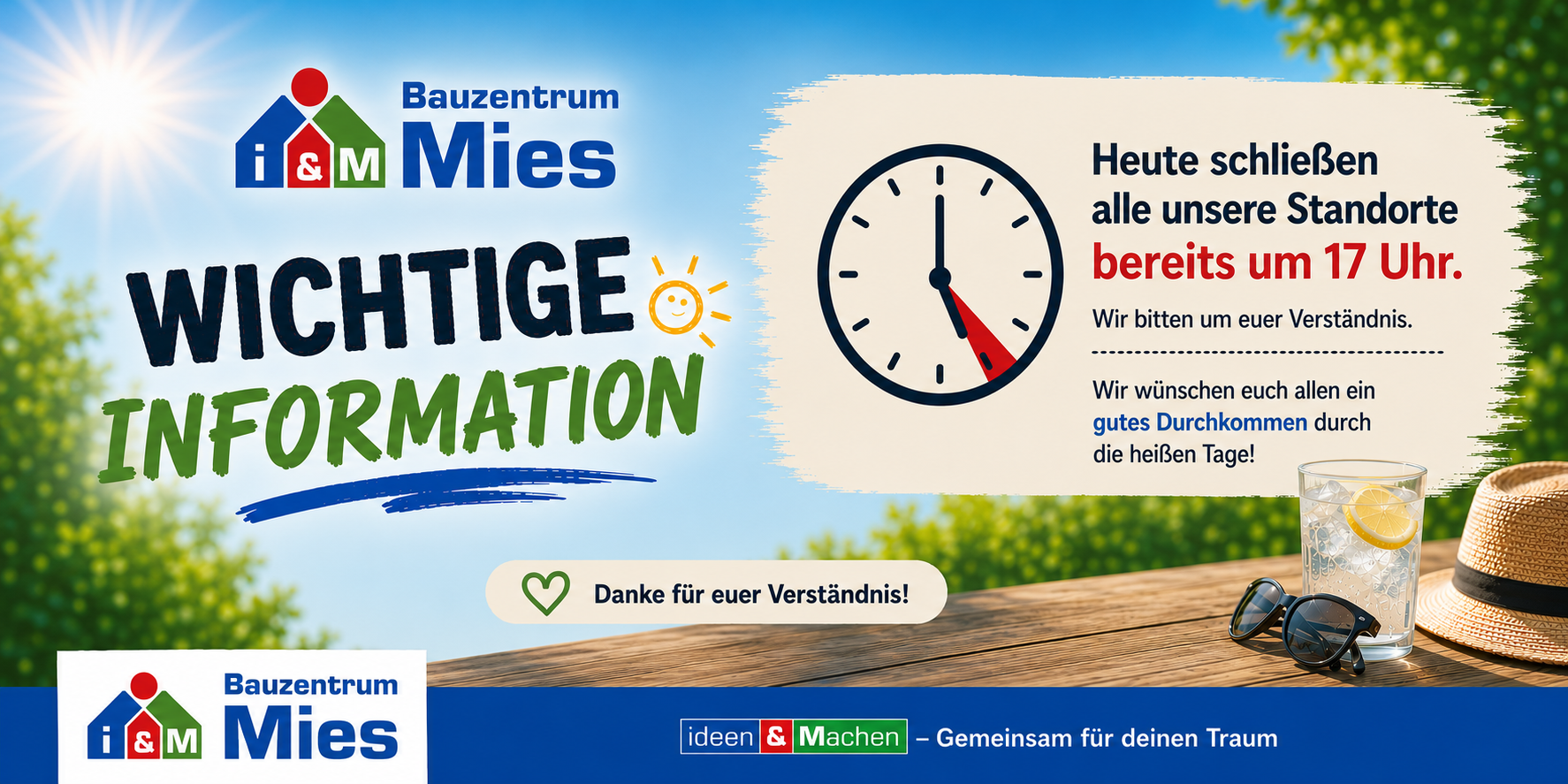 Geänderte Öffnungszeiten